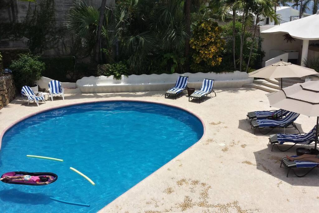 Palmitas Acogedor Departamento Nivel Piscina Gigante Jardines * Acapulco